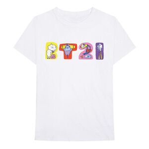 BT21 Unisex Adult Doodle Cotton T-Shirt / White
